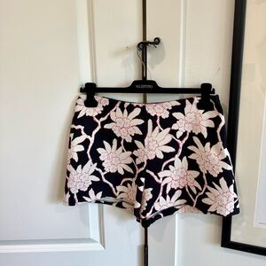Valentino Black, White & Pink Floral Shorts
